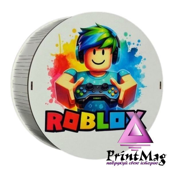 Подарункова кругла коробка "Roblox", 21х21х8см 01856 фото