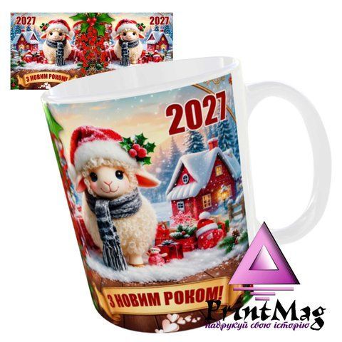 Чашка біла &laquo;З Новим роком 2027&raquo; Зимова казка 1758-1 фото
