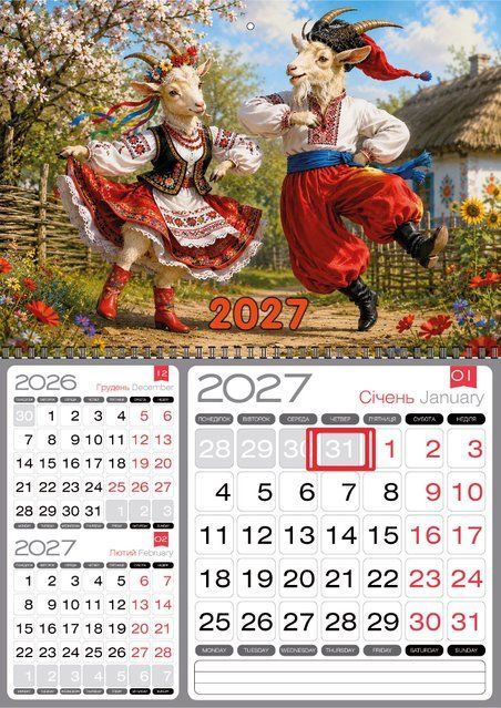 Квартальний календар на 2027р "Танцюють всі" К130 фото